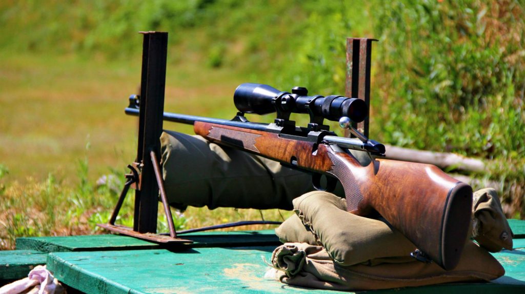 Hunting rifle while adjustment at a shooting range | Chronograph And Ballistics | Long Range Hunting Tips | Featured