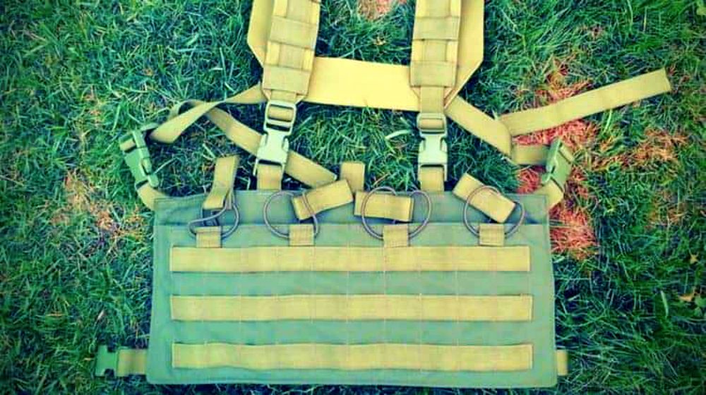 Feature | Chest Rig in the Grass | AK74 Chest Rig by Beez Combat Systems | russian ak chest rig
