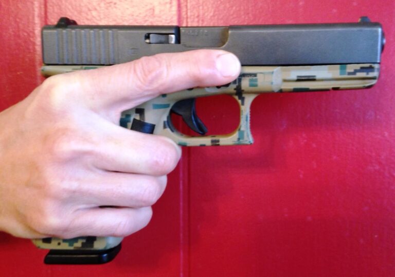 finger straight and off the trigger