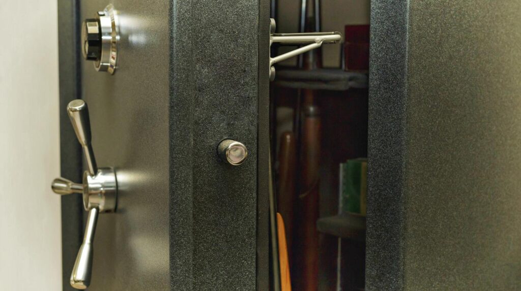An open gun safe showing contents inside | How To Choose The Best Gun Safes For Your Home | Featured