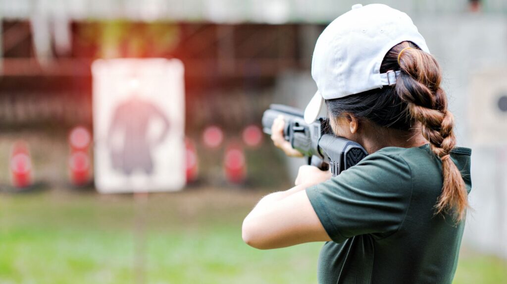 Woman focus on her shooting | Buying A Concealed Carry Gun For A Woman | The Right Way | Featured